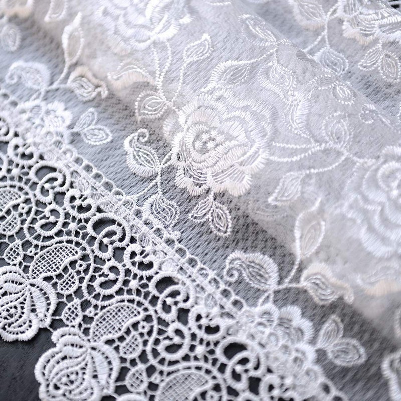 SUTAVIA Lace Tablecloth Embroidered Lace Table Cover for Square Small Table Classic Dustproof Table Protector for Kitchen Dining Room Party Wedding Banquet Home Decoration (Offwhite, 33"Ã—33") - Image 5
